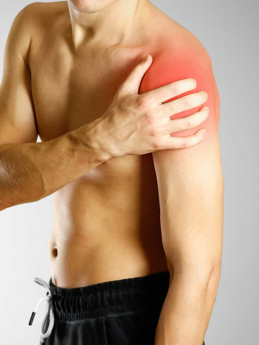 man with shoulder pain
